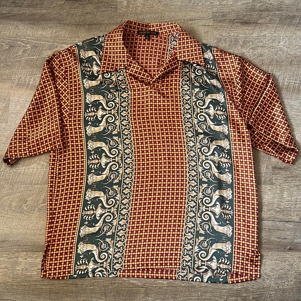 Men’s Creme De 100% Silk Top Size Medium
